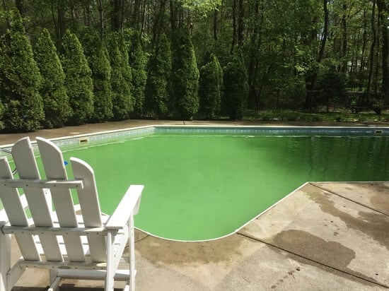 зеленый бассейн с соленой водой